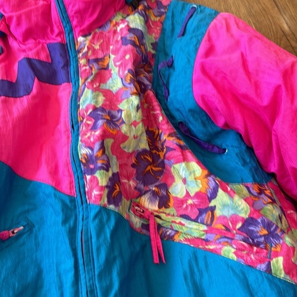 Vintage Pink Girl's Winter Coat FLORAL - Picture 2 of 6